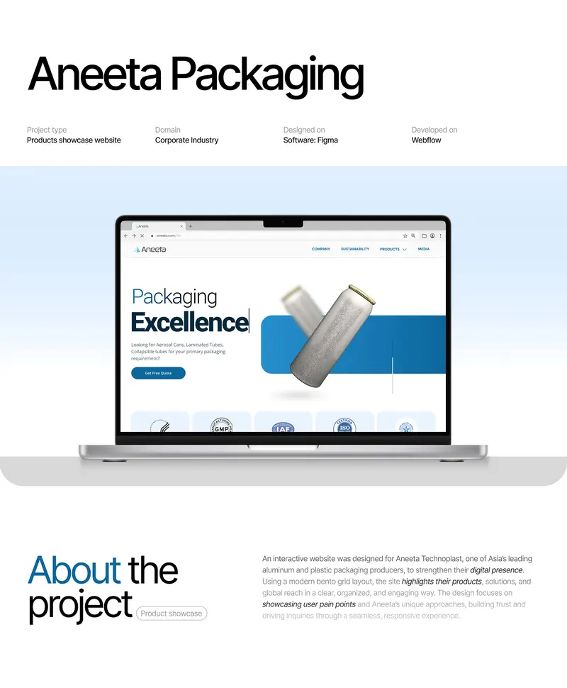 Aneeta Packaging — websites & e-commerce by Helmsman