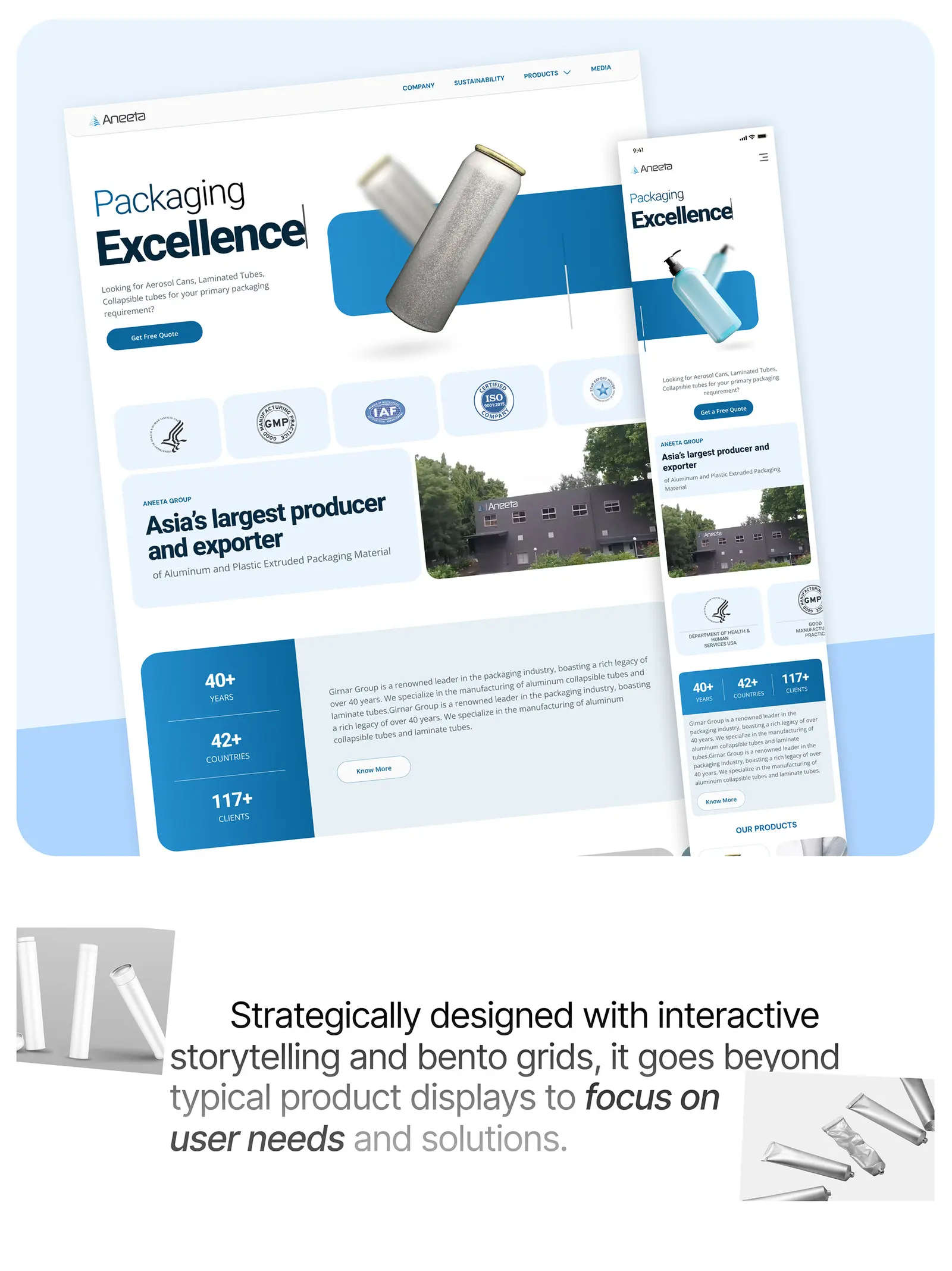 Aneeta Packaging — packaging export website by Helmsman, screen 4