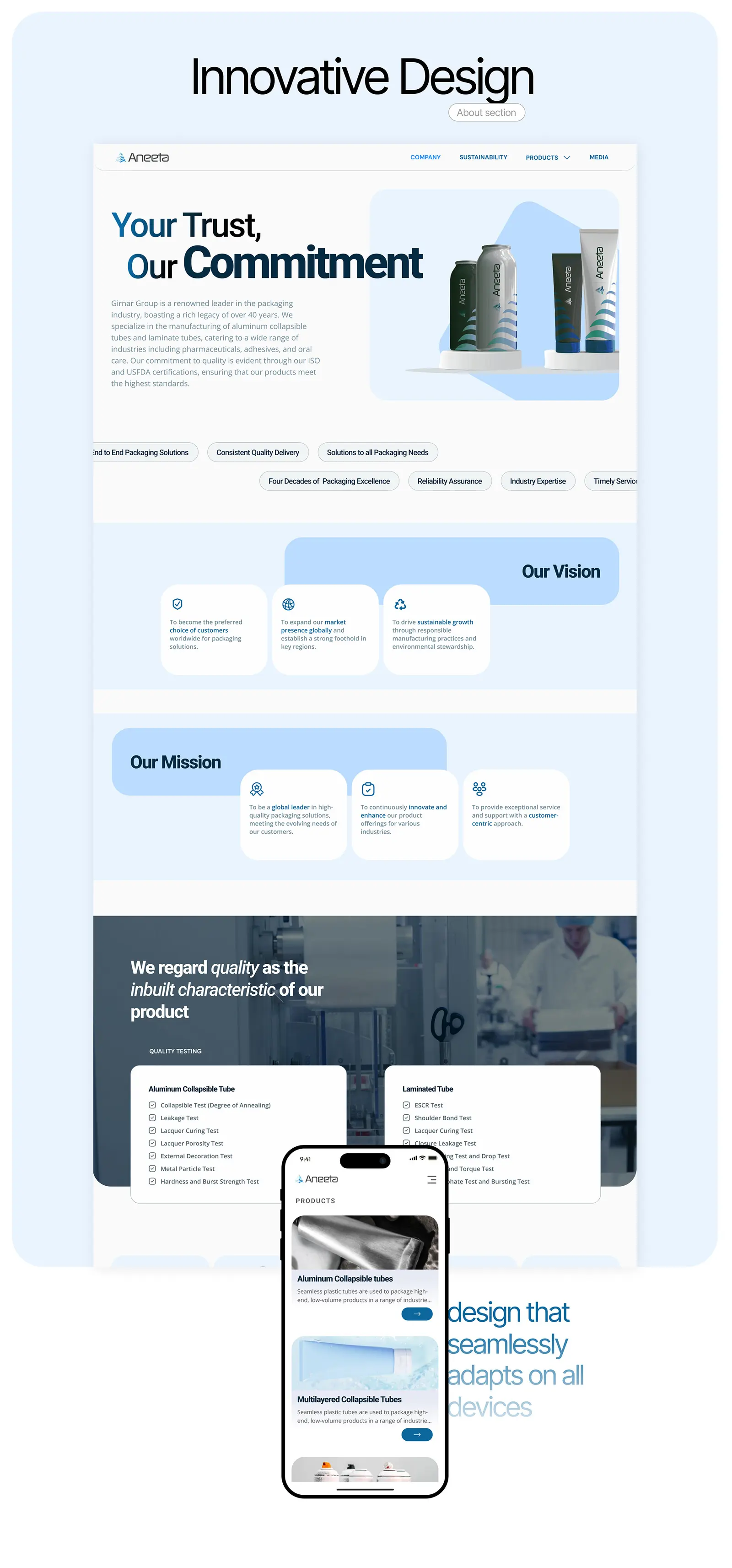 Aneeta Packaging — packaging export website by Helmsman, screen 9