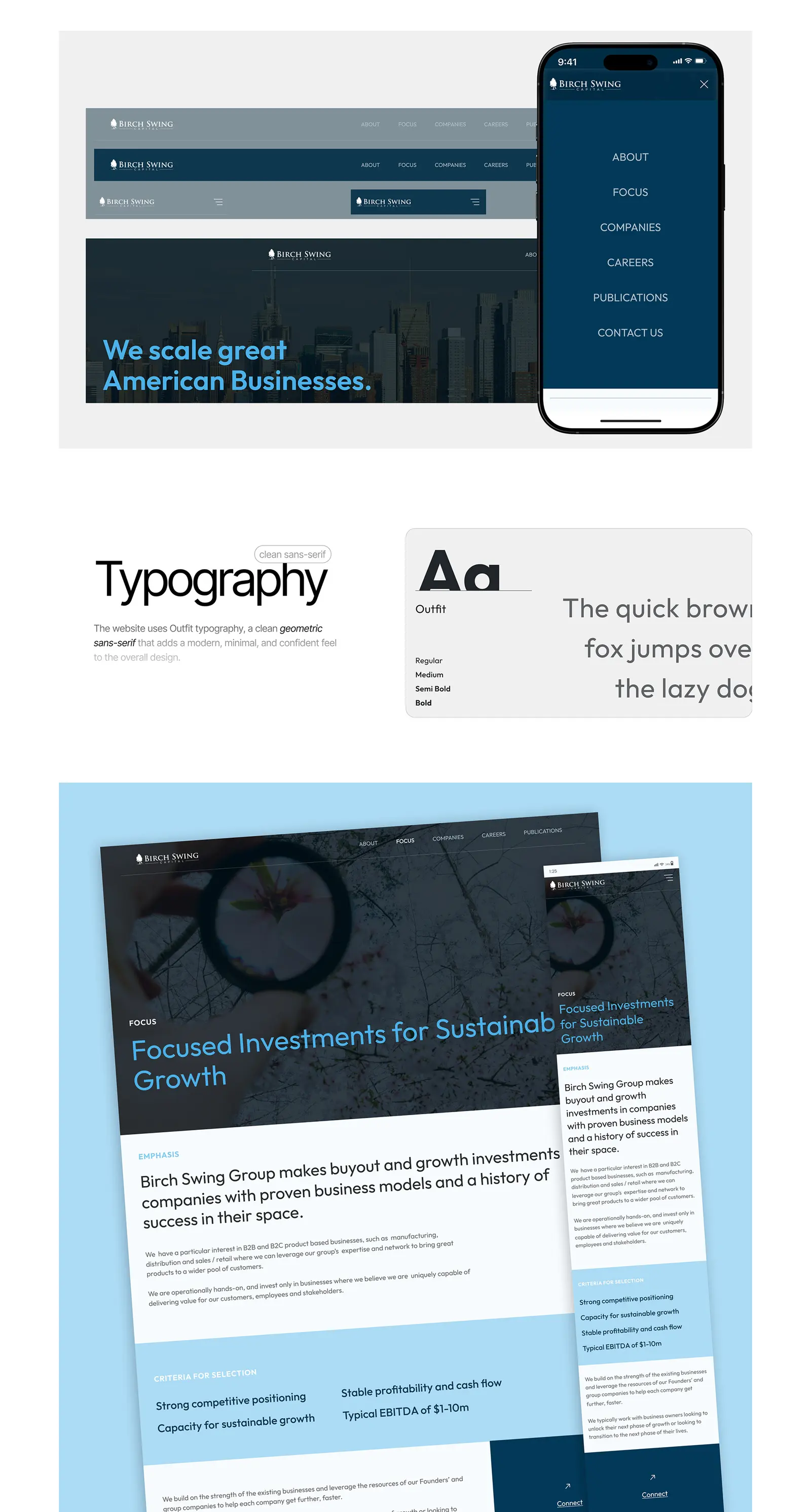 Birch Swing Group — investment website by Helmsman, screen 2