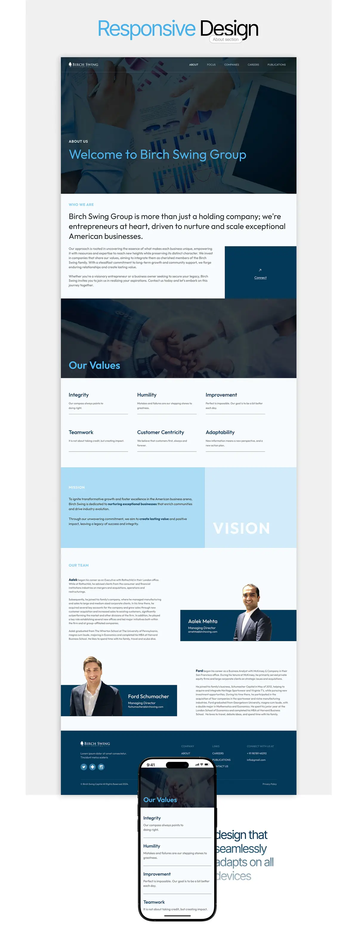 Birch Swing Group — investment website by Helmsman, screen 5