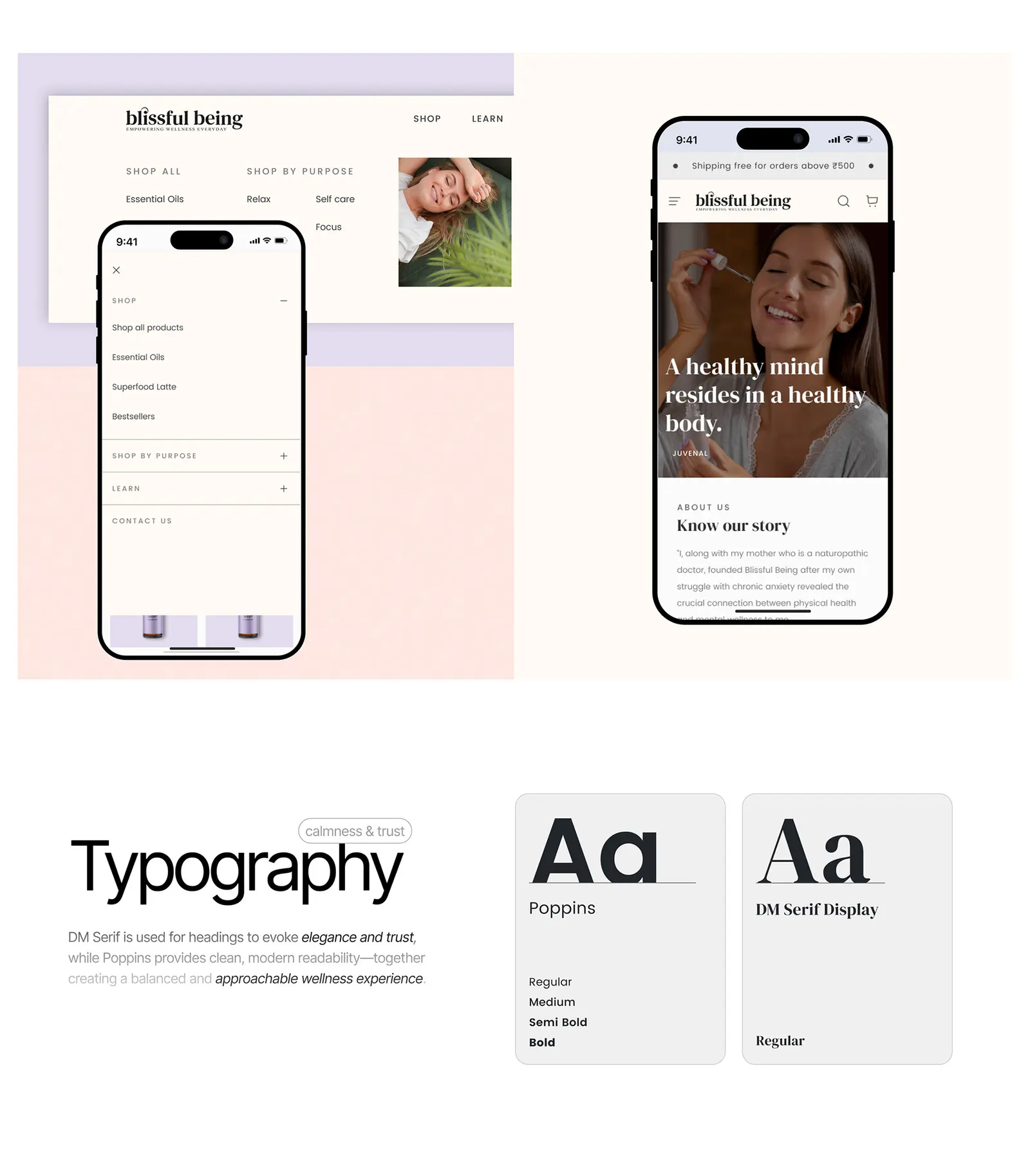 Blissful Being — wellness website by Helmsman, screen 3