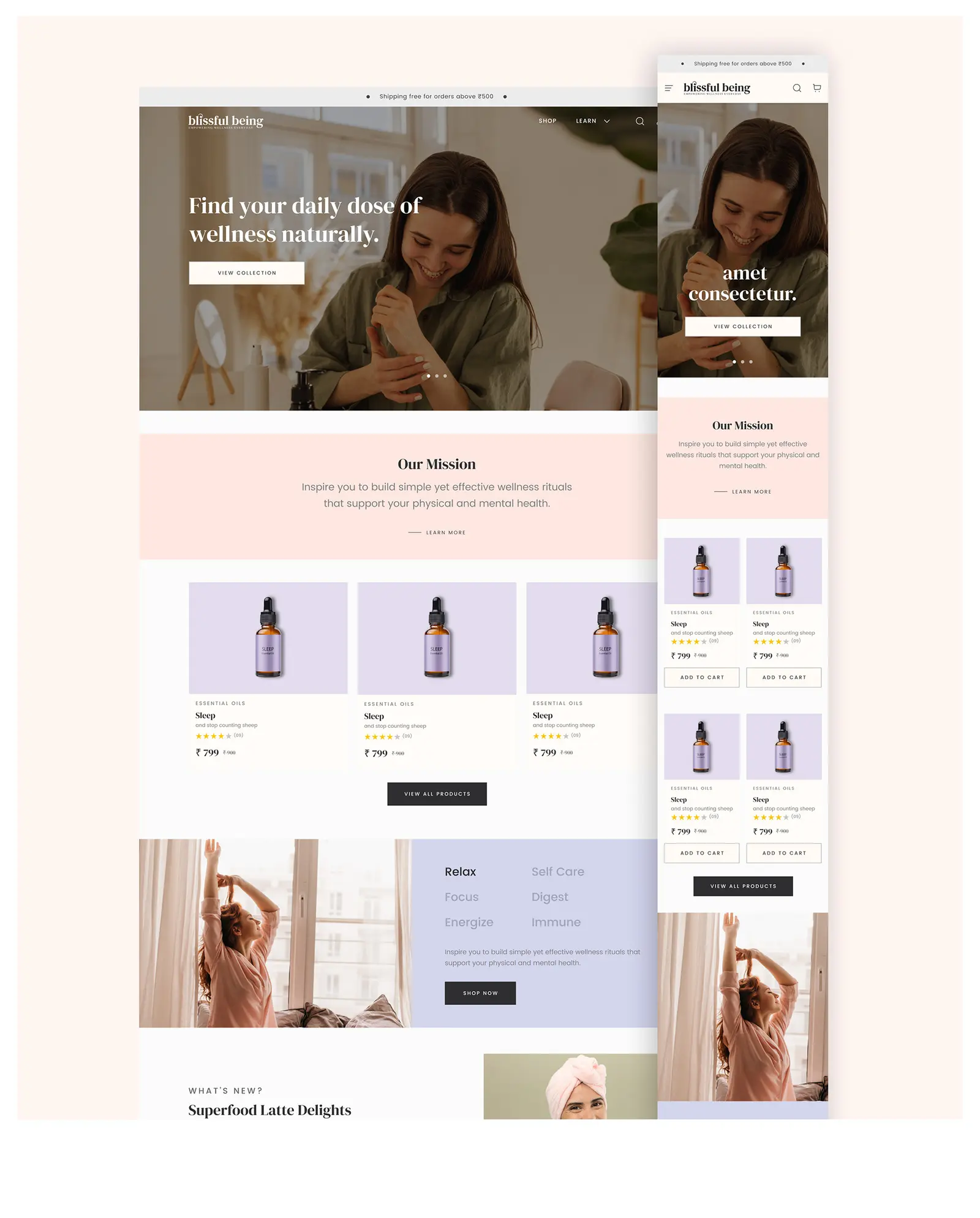 Blissful Being — wellness website by Helmsman, screen 4