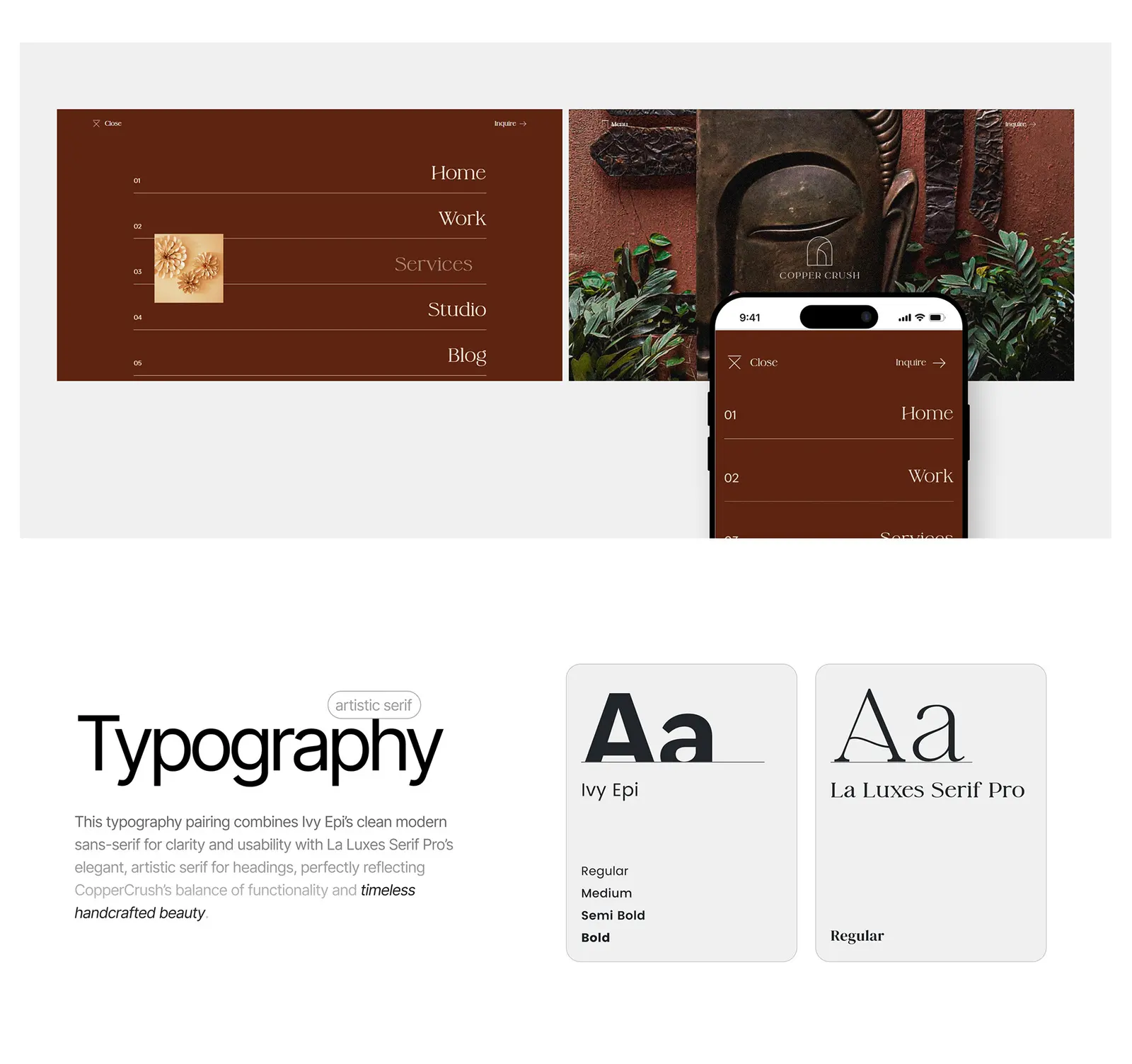 Copper Crush — art & interiors website by Helmsman, screen 3