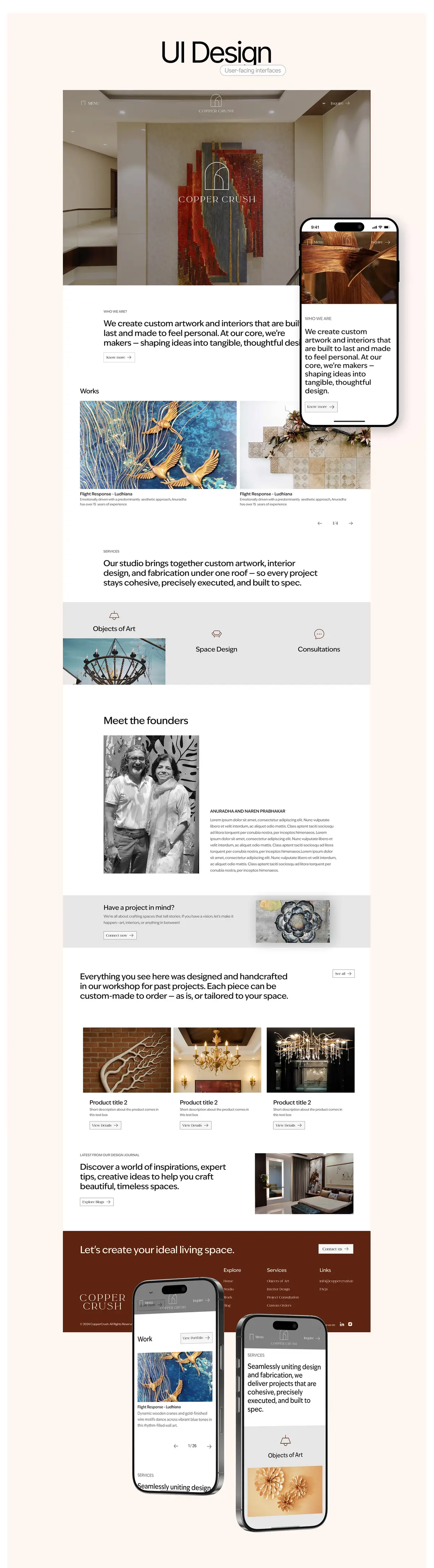 Copper Crush — art & interiors website by Helmsman, screen 6