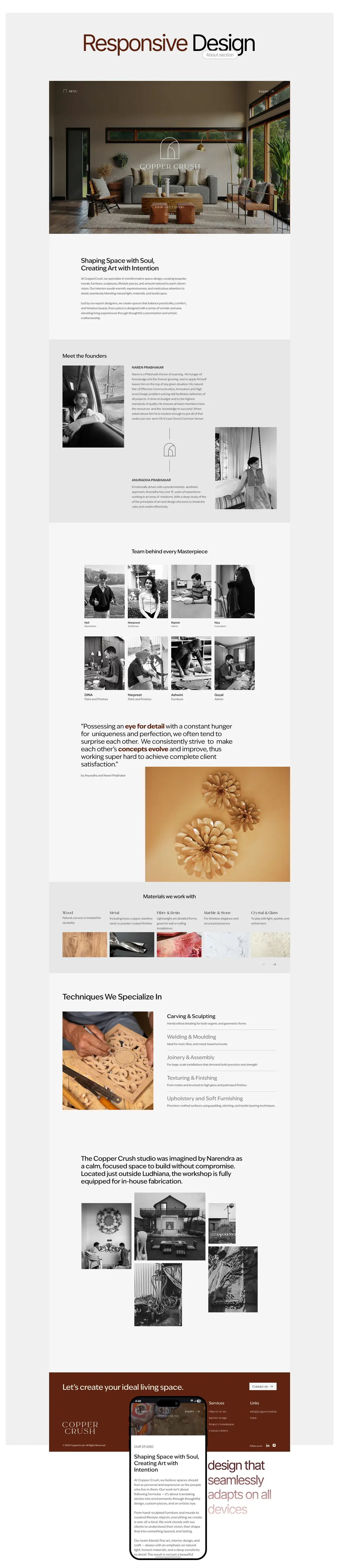 Copper Crush — art & interiors website by Helmsman, screen 7