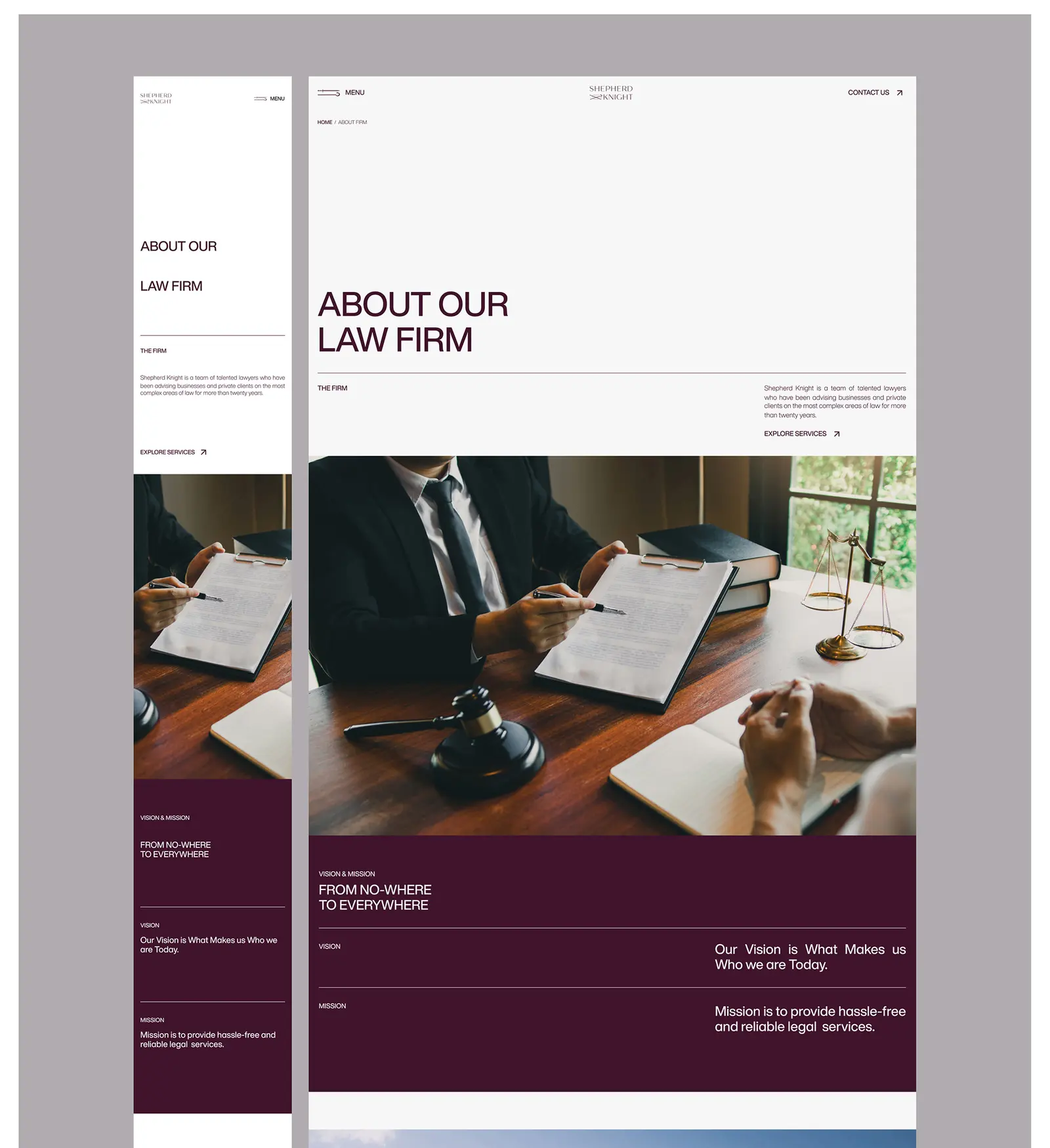 Shepherd's Knight — legal website by Helmsman, screen 4