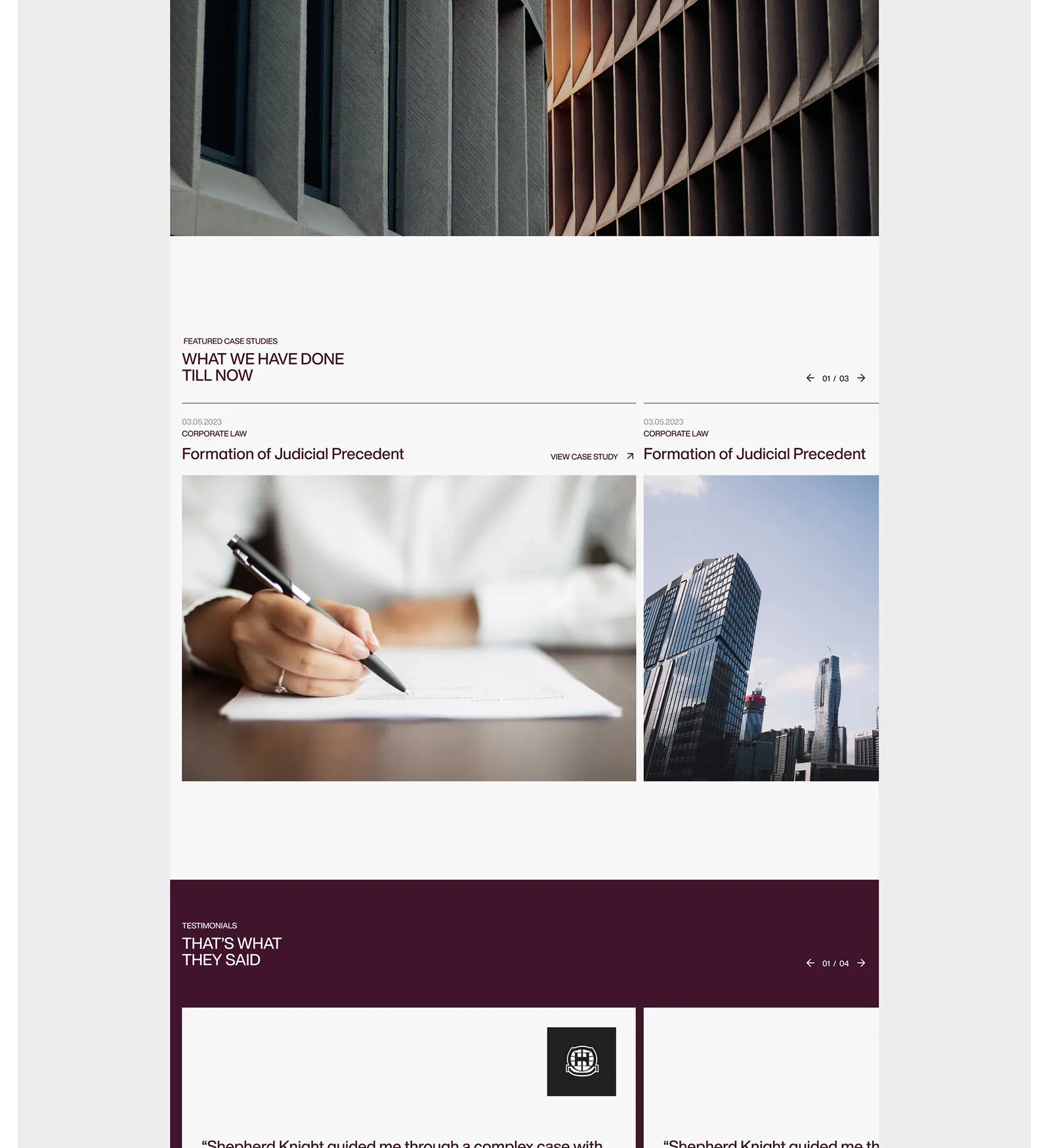 Shepherd's Knight — legal website by Helmsman, screen 7