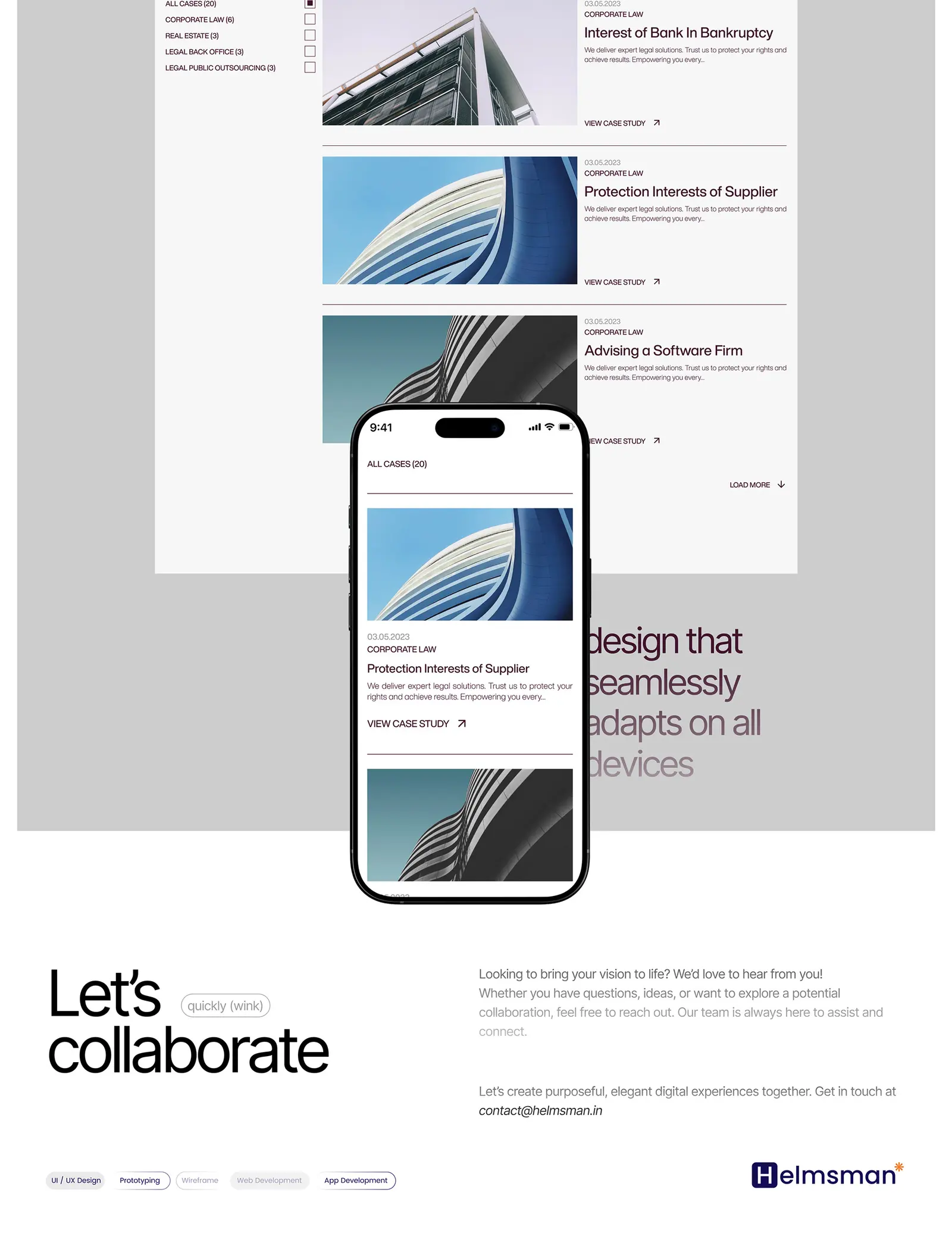 Shepherd's Knight — legal website by Helmsman, screen 11