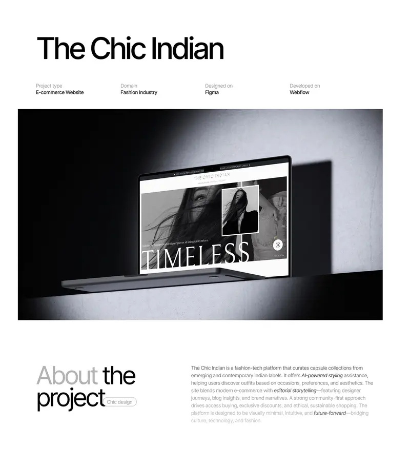 The Chic Indian — websites & e-commerce by Helmsman