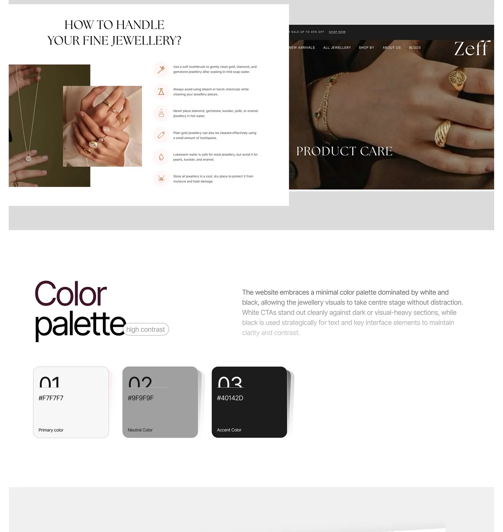 Zeff — fine jewellery website by Helmsman, screen 2
