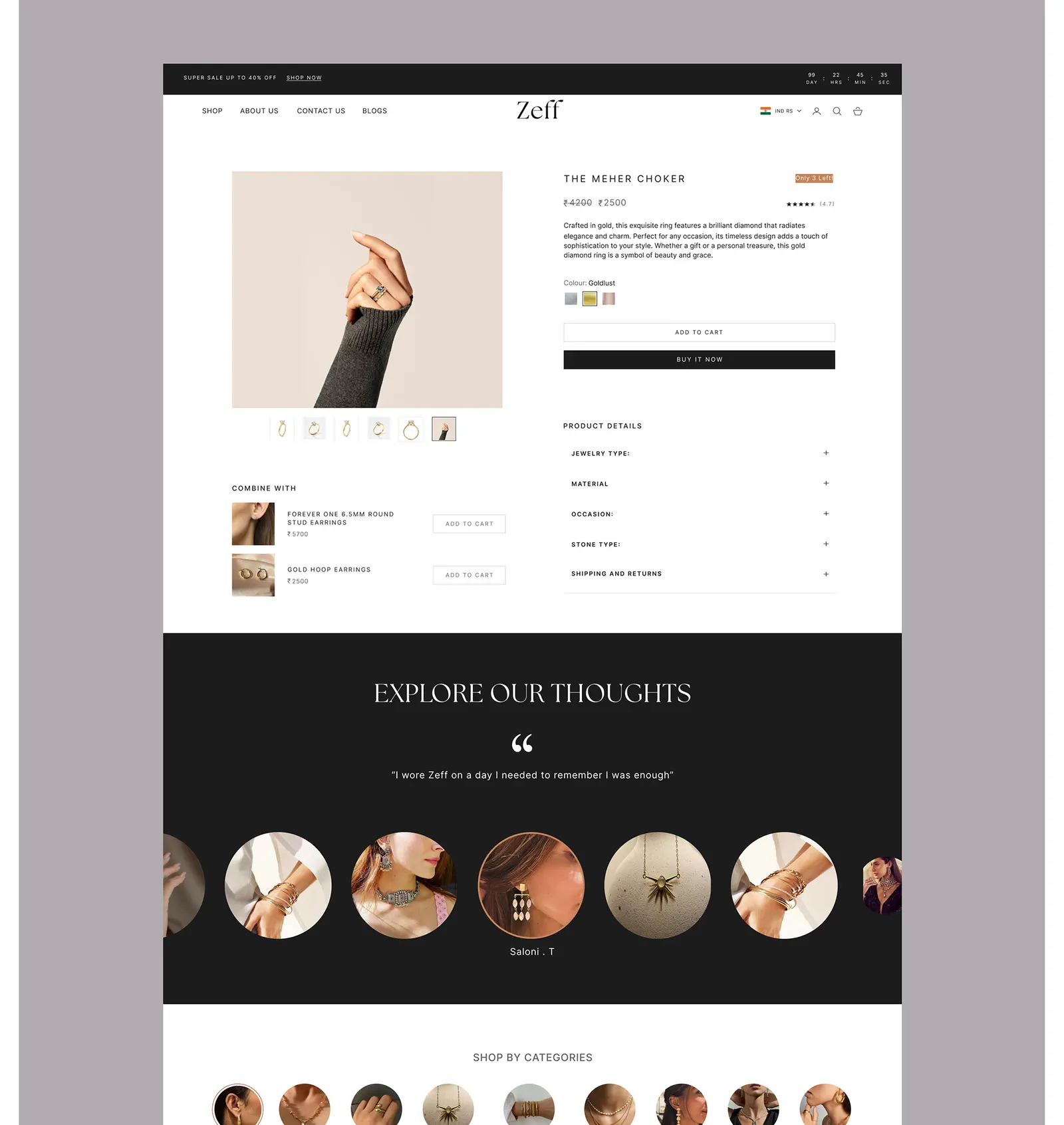 Zeff — fine jewellery website by Helmsman, screen 4